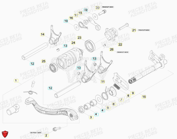 Commande Boite A Vitesses BETA Pieces BETA RR RACING 2T 250 - (2018)