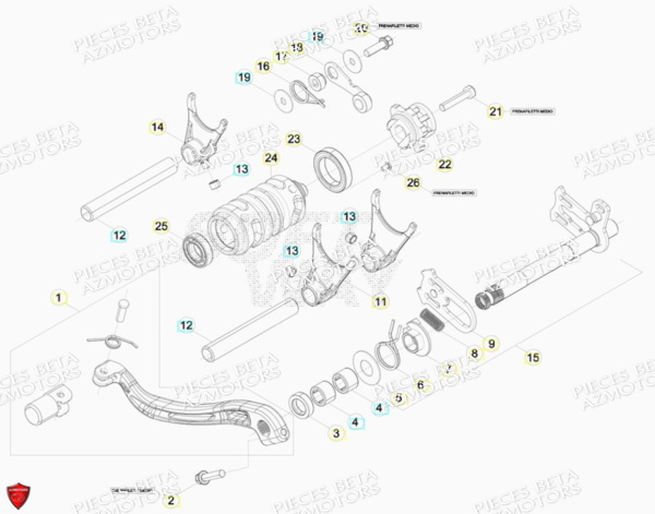 COMMANDE BOITE A VITESSES pour RR 250 2T RACING MY18