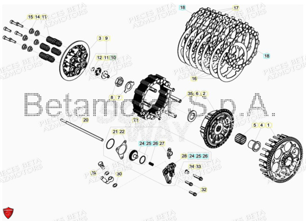 EMBRAYAGE pour RR 250 2T RACING MY18