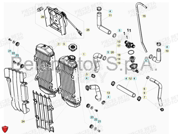 RADIATEUR pour RR 250 2T RACING MY18