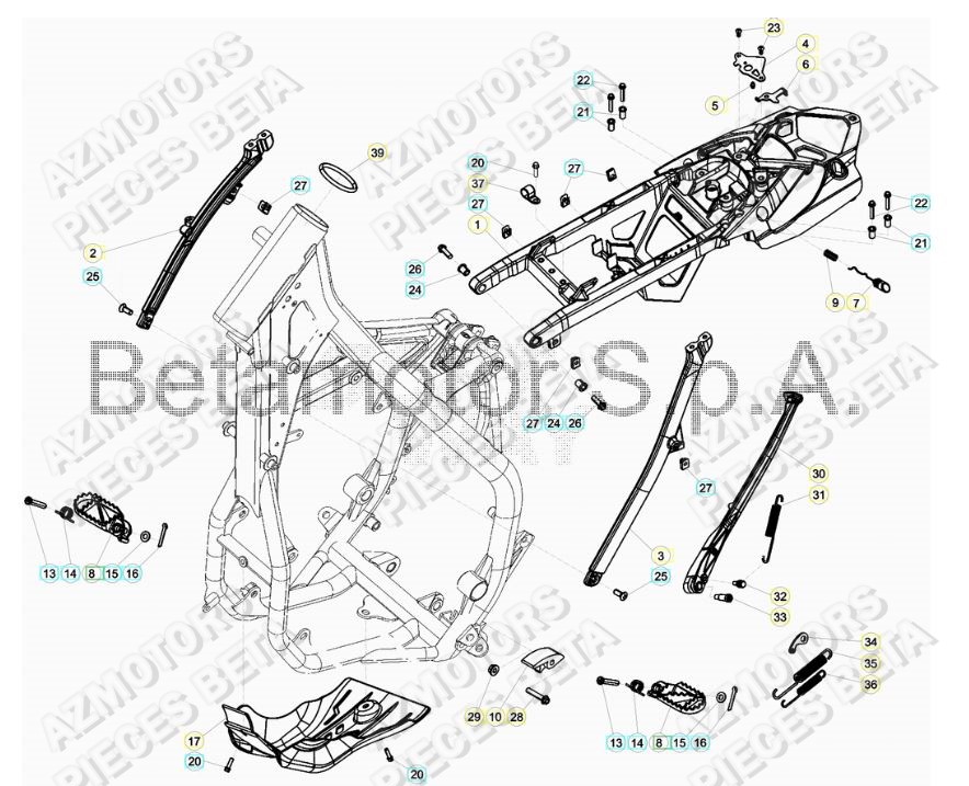 ACCESSOIRES DU CHASSIS BETA RR 250 2T RACING MY19