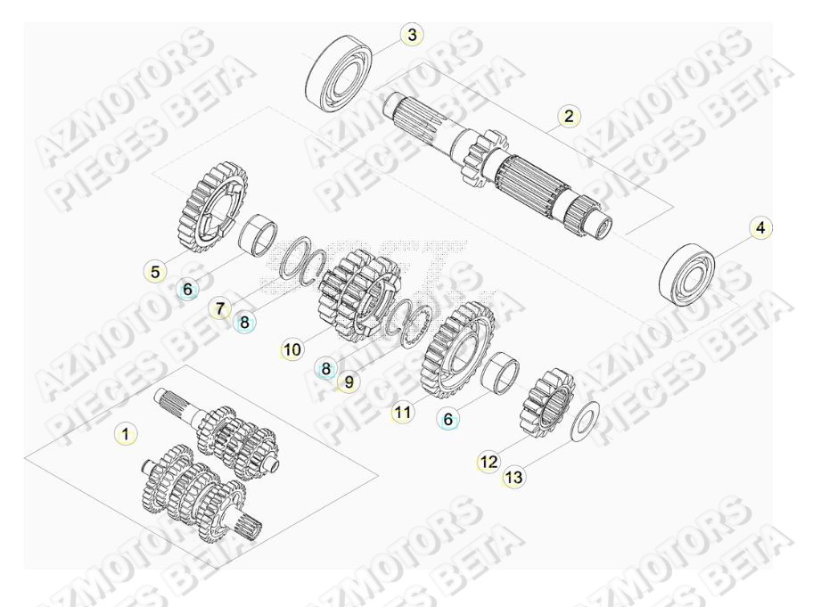 BOITE_A_VITESSES BETA Pieces BETA RR RACING 2T 250 - (2019)