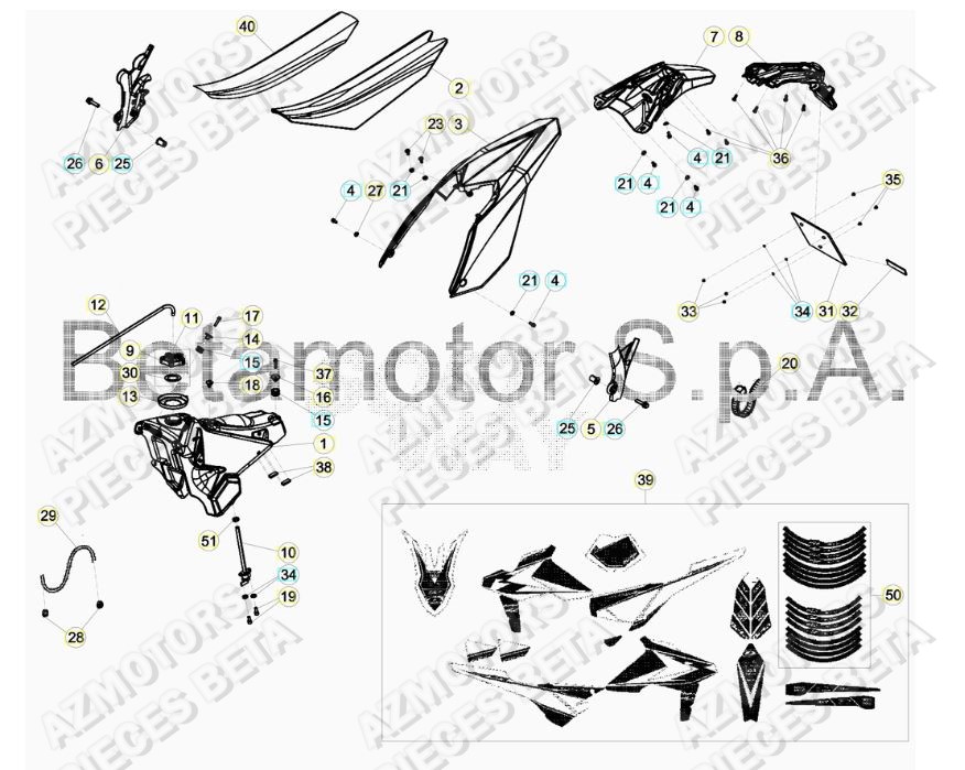 CARENAGES_ARRIERE BETA Pieces BETA RR RACING 2T 250 - (2019)