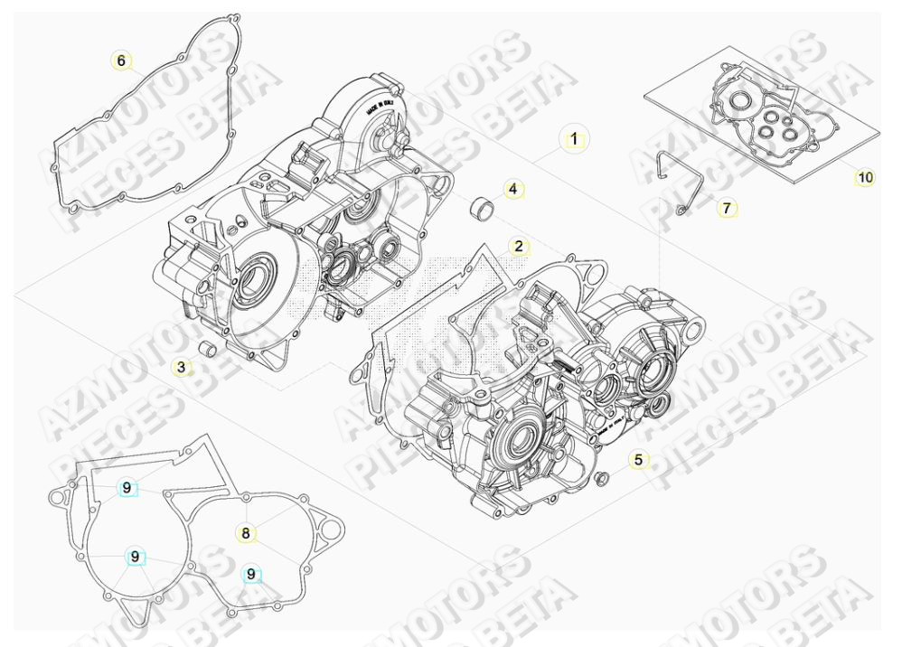 CARTER MOTEUR pour RR 250 2T RACING MY19