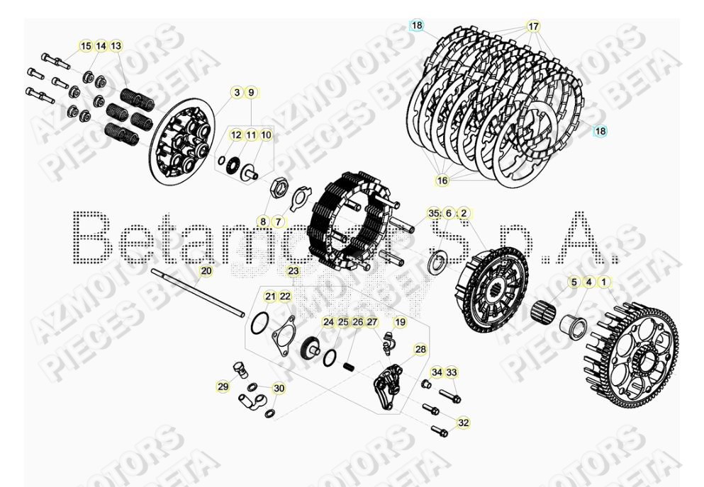 Embrayage BETA Pieces BETA RR RACING 2T 250 - (2019)