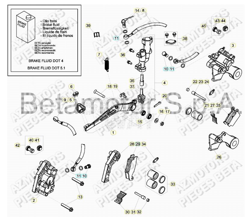 Freins BETA Pieces BETA RR RACING 2T 250 - (2019)
