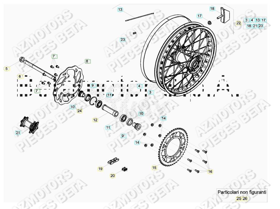 COURONNE Z.49 BETA pour ROUE ARRIERE de RR 250 2T RACING MY19