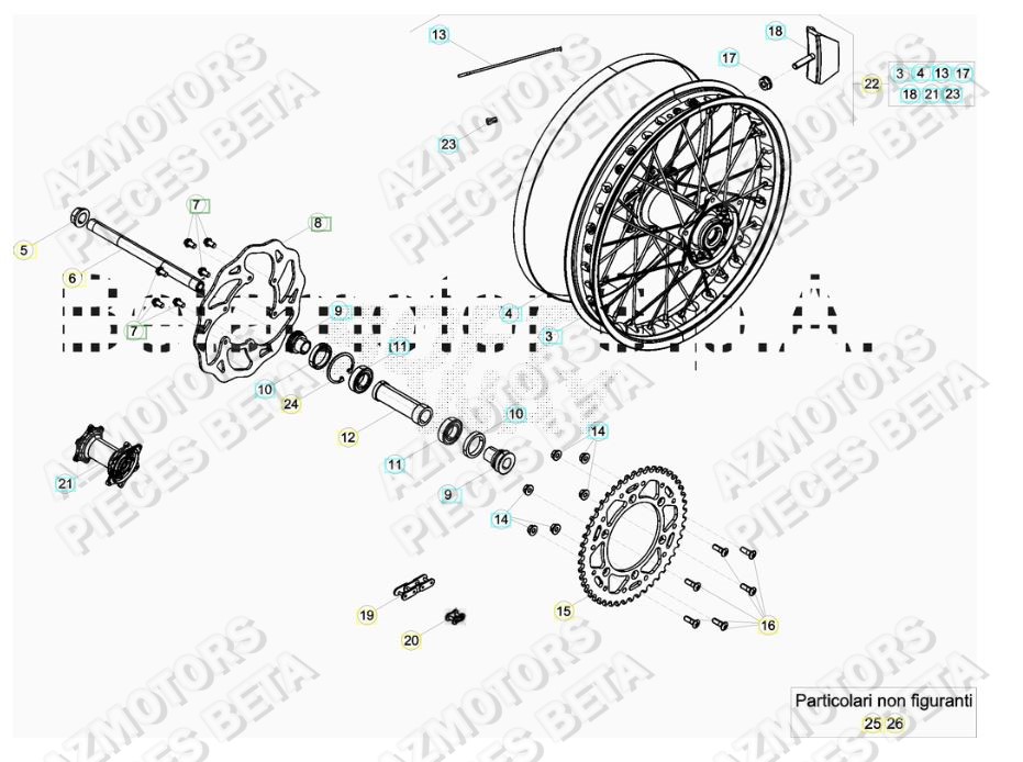 ROUE ARRIERE BETA RR 250 2T RACING MY19