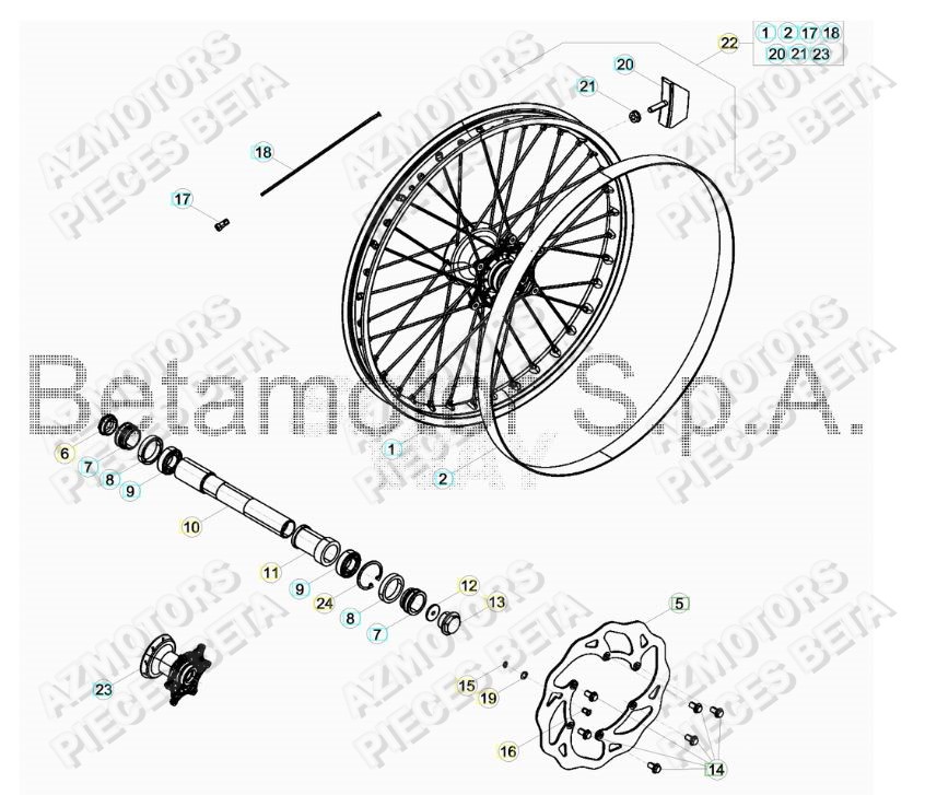 Roue Avant BETA Pieces BETA RR RACING 2T 250 - (2019)