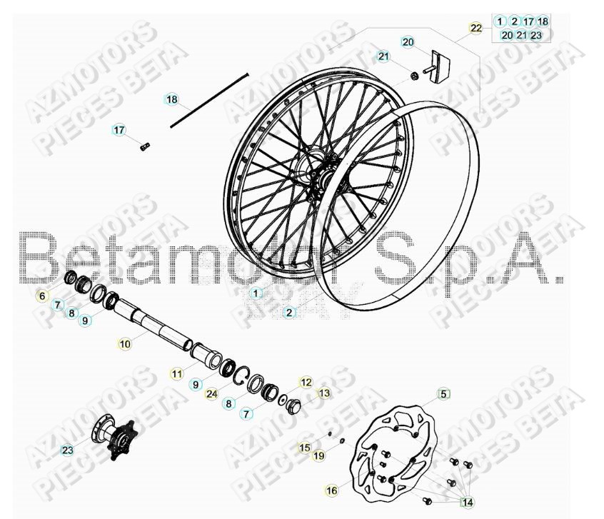 ROUE AVANT pour RR 250 2T RACING MY19