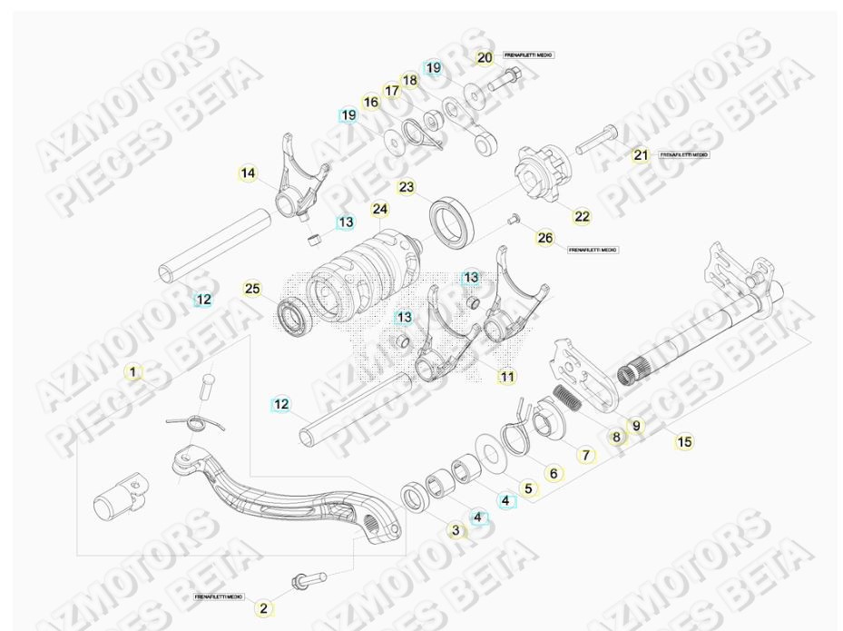 SELECTEUR_DE_VITESSES BETA Pieces BETA RR RACING 2T 250 - (2019)