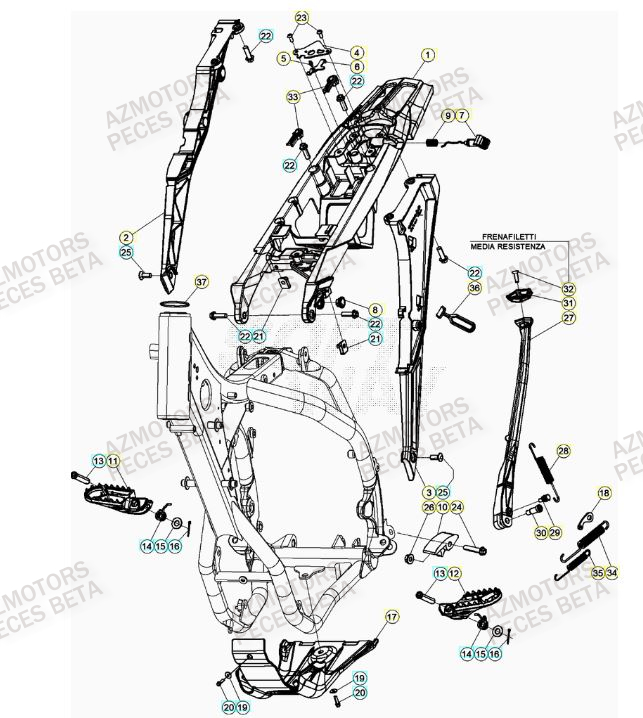Accessoires Du Chassis BETA Pieces BETA RR RACING 2T 250 - (2020)