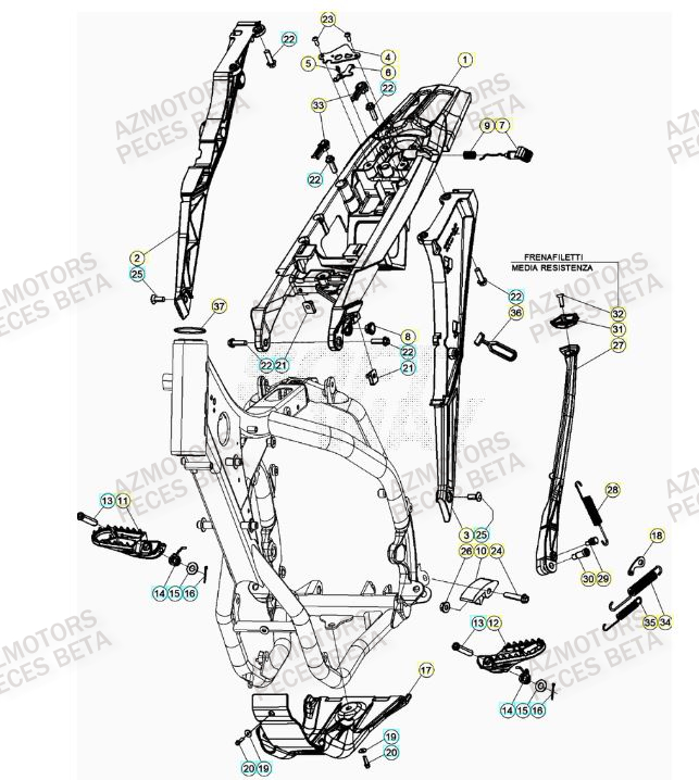 ACCESSOIRES DU CHASSIS pour RR 250 RACING MY20