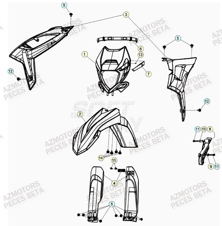 Carenage Avant BETA Pieces BETA RR RACING 2T 250 - (2020)