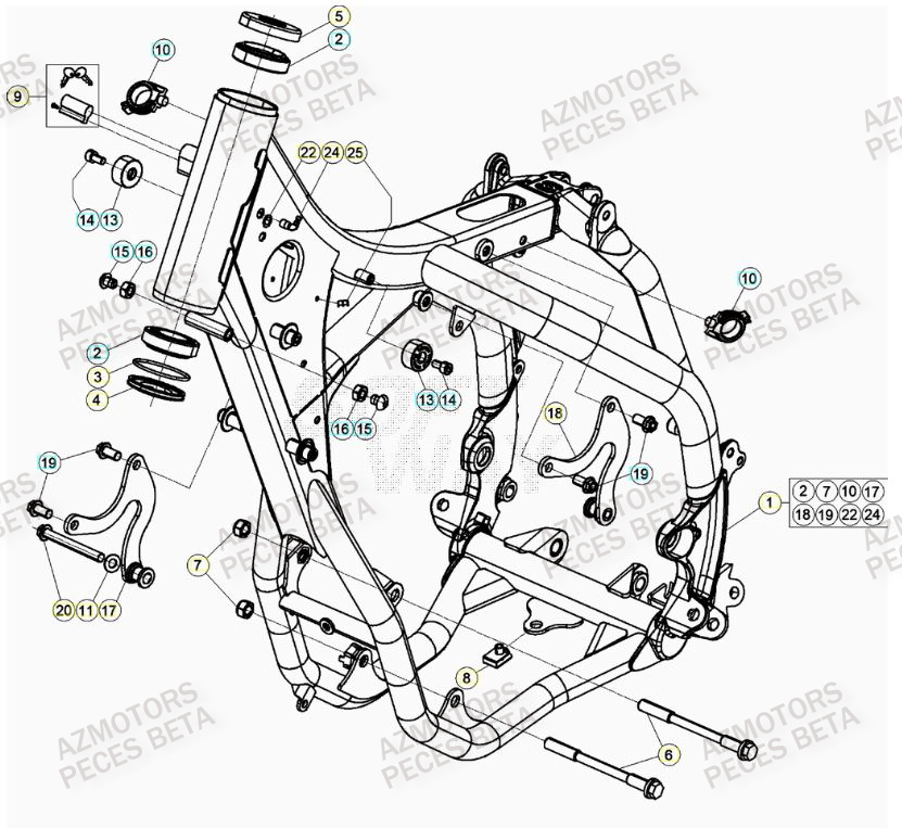 Chassis BETA Pieces BETA RR RACING 2T 250 - (2020)