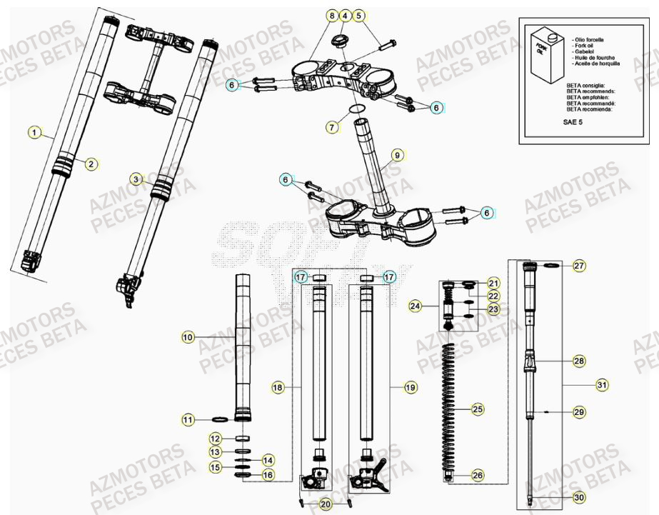 Fourche BETA Pieces BETA RR RACING 2T 250 - (2020)