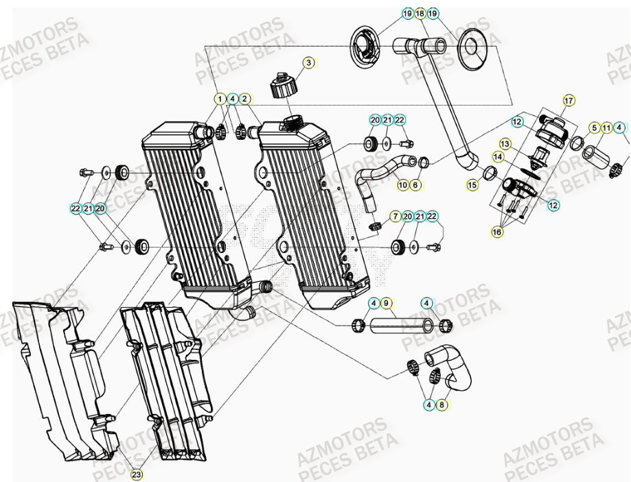 Radiateur BETA Pieces BETA RR RACING 2T 250 - (2020)