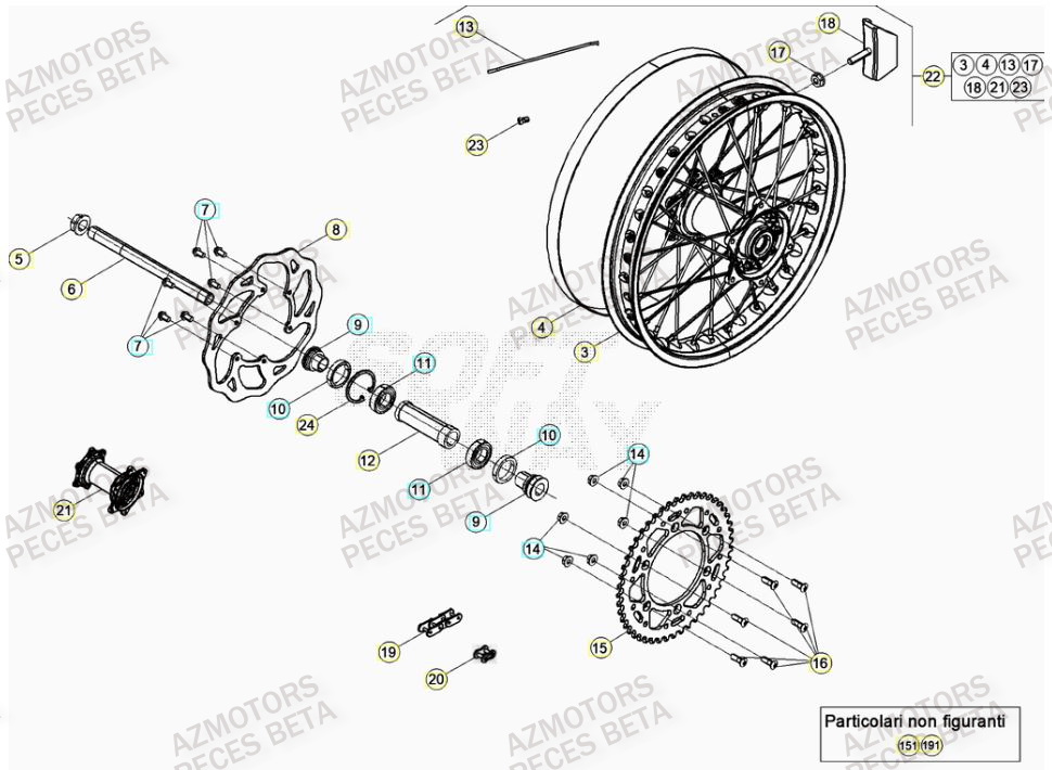 Roue Arriere BETA Pieces BETA RR RACING 2T 250 - (2020)