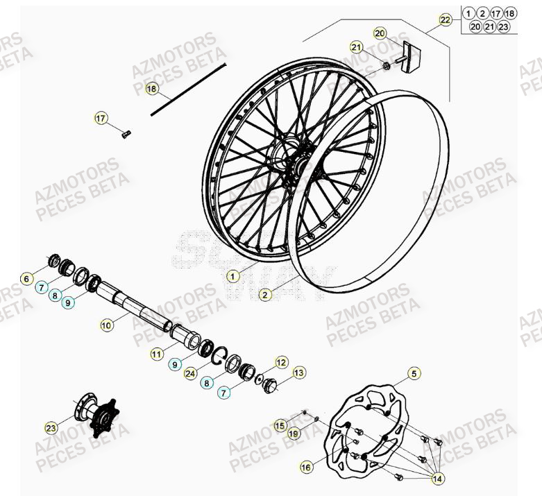 ROUE AVANT BETA RR 250 RACING MY20