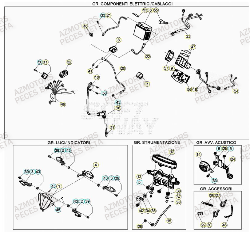 Systeme Electrique BETA Pieces BETA RR RACING 2T 250 - (2020)