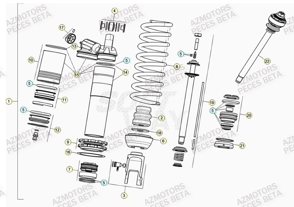 Amortisseur BETA Pieces BETA RR RACING 2T 250 - (2021)