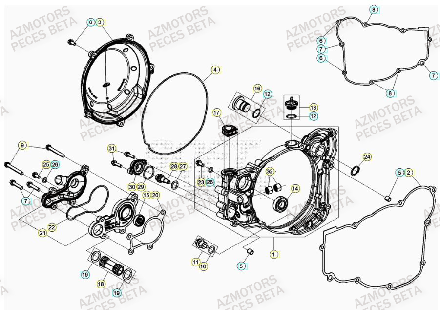 Couvercle Embrayage BETA Pieces BETA RR RACING 2T 250 - (2021)