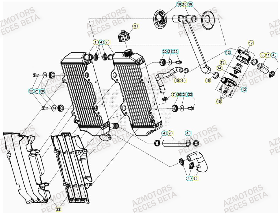 Radiateur BETA Pieces BETA RR RACING 2T 250 - (2021)