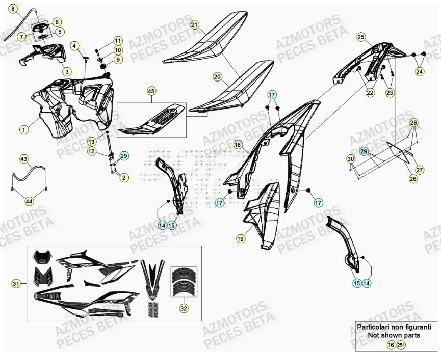 AUTOCOLLANT JANTES RR RACING BETA pour CARENAGE ARRIERE de RR 250 RACING MY22