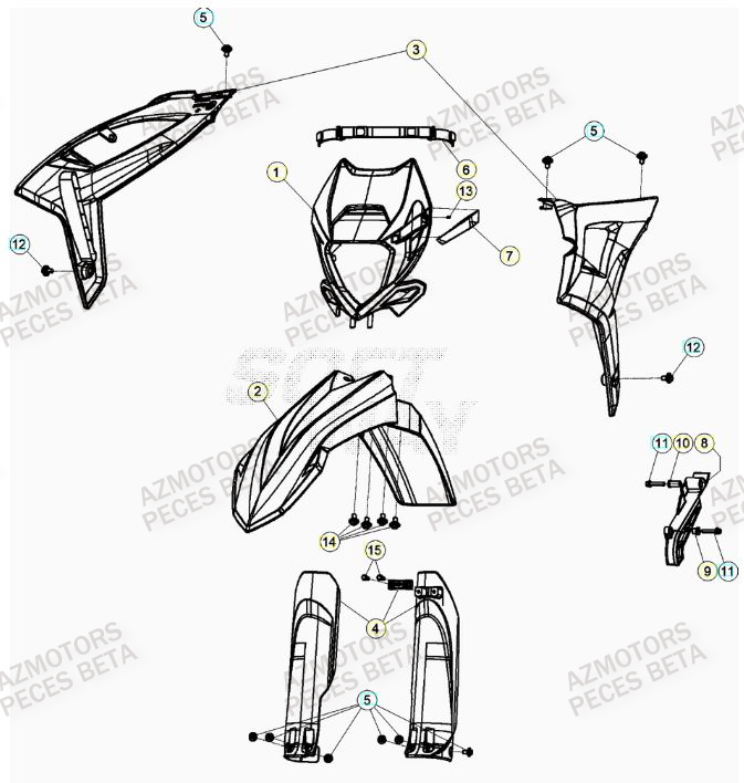 Carenage Avant BETA Pieces BETA RR RACING 2T 250 - (2022)
