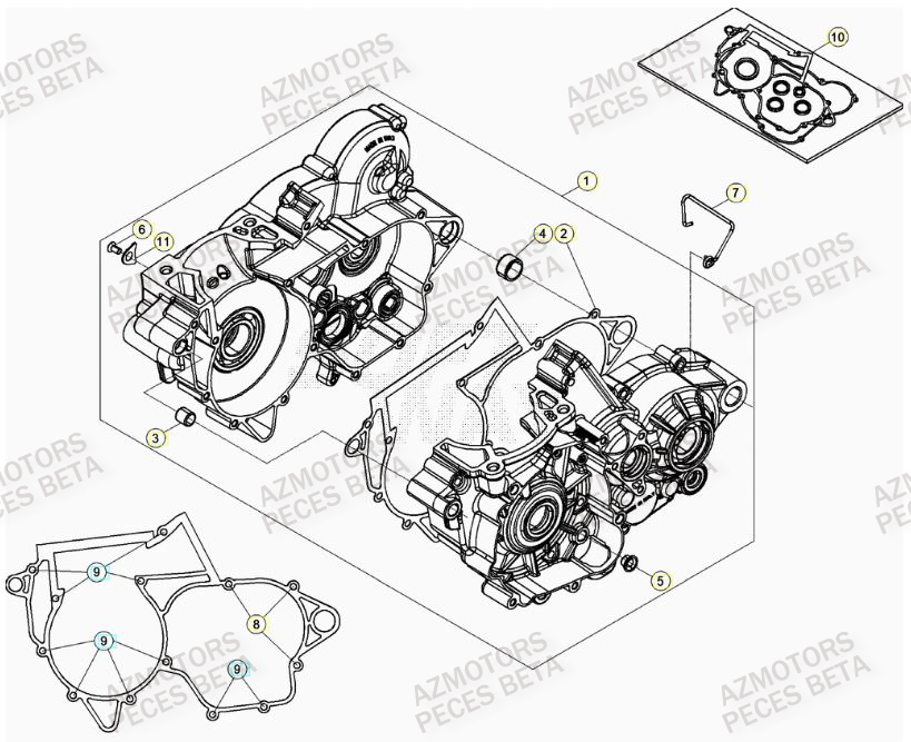 CARTER MOTEUR pour RR 250 RACING MY22