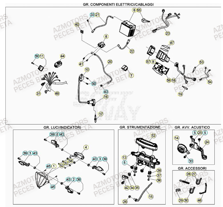 Systeme Electrique BETA Pieces BETA RR RACING 2T 250 - (2022)