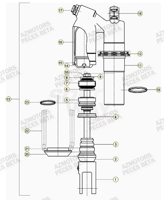 Amortisseur BETA Pieces BETA RR RACING 2T 250 - (2023)