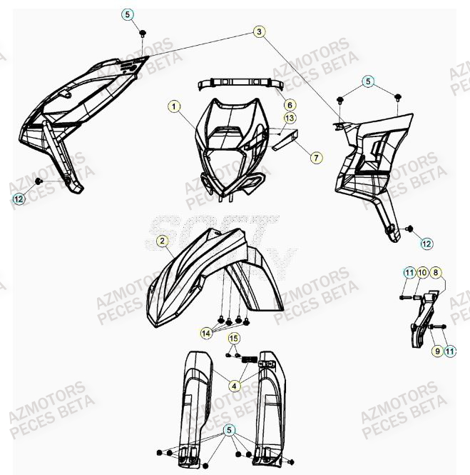 Carenage Avant BETA Pieces BETA RR RACING 2T 250 - (2023)