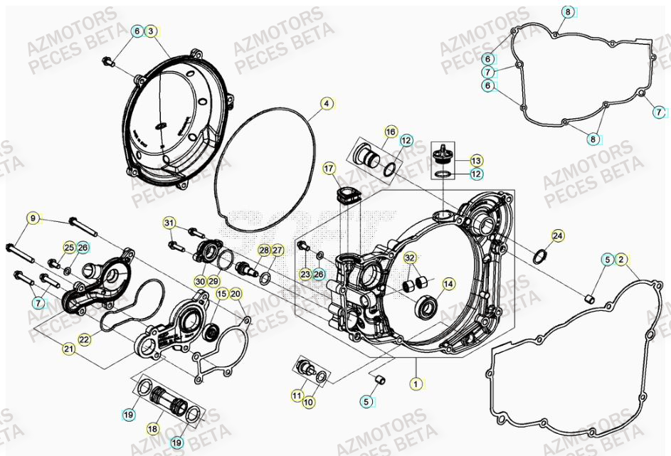 Couvercle Embrayage BETA Pieces BETA RR RACING 2T 250 - (2023)