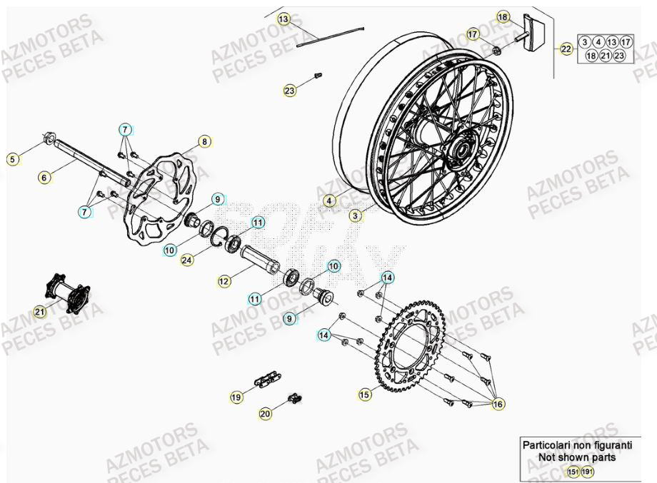 COURONNE Z.49 BETA pour ROUE ARRIERE de RR 250 RACING MY23