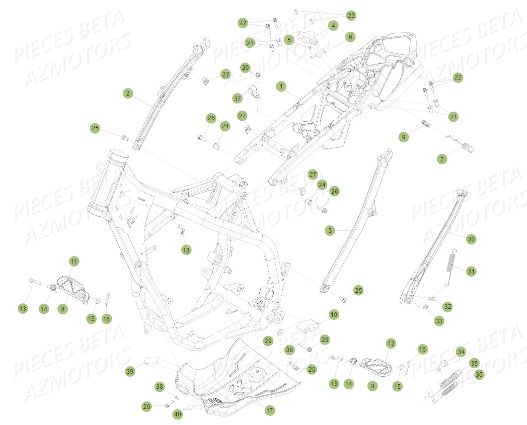 Accessoires Du Chassis BETA Pièces BETA RR 2T 300 - (2014)