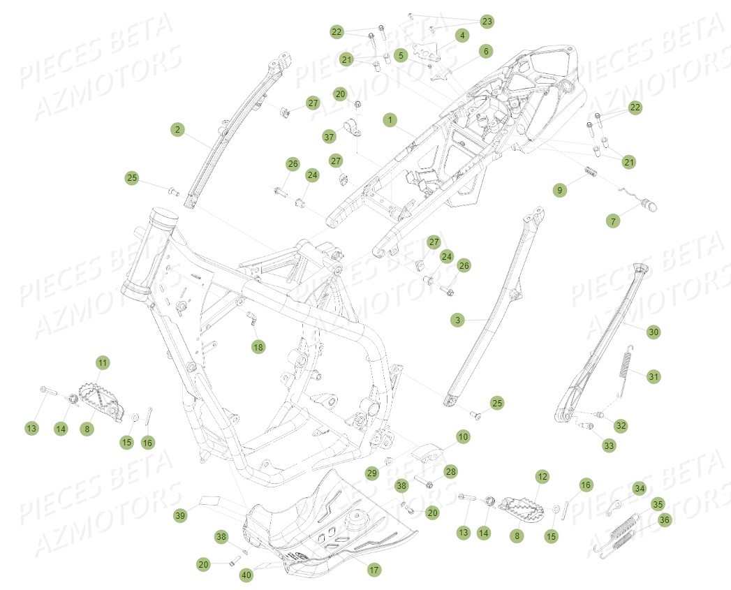 ACCESSOIRES DU CHASSIS pour RR 300 2T 2014