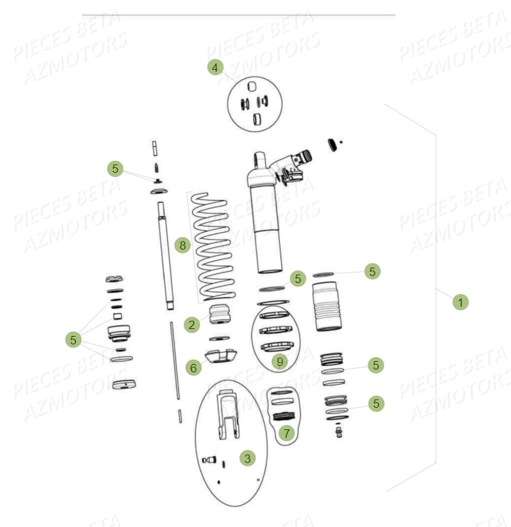 AMORTISSEUR Du no serie 700790 a 799999 BETA RR 300 2T 2014