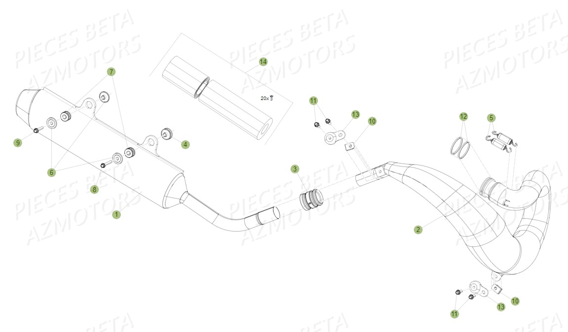 ECHAPPEMENT BETA Pièces BETA RR 2T 300 - (2014)