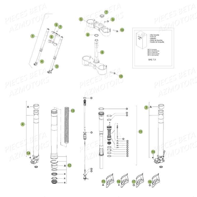 Fourche Du No Serie 700573 A 700676 BETA Pièces BETA RR 2T 300 - (2014)