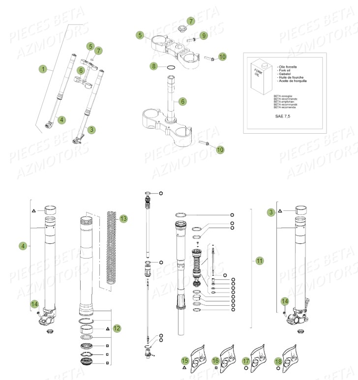 FOURCHE Du no serie 750000 a 759999 BETA RR 300 2T 2014