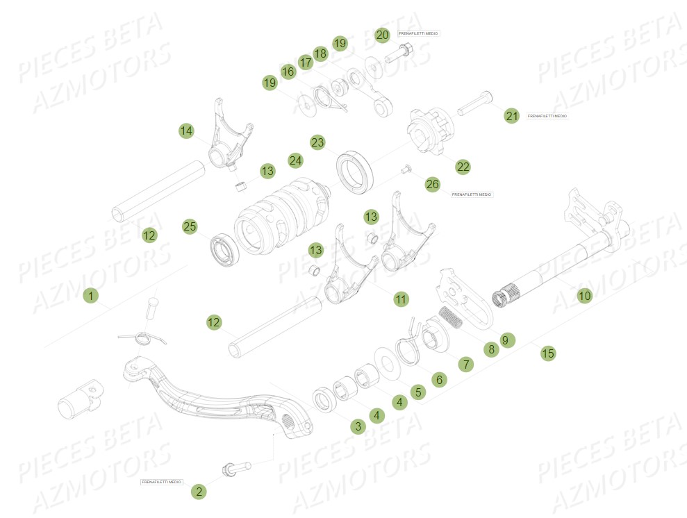 Selecteur Vitesses Du No Serie 700001 A 749999 BETA Pièces BETA RR 2T 300 - (2014)