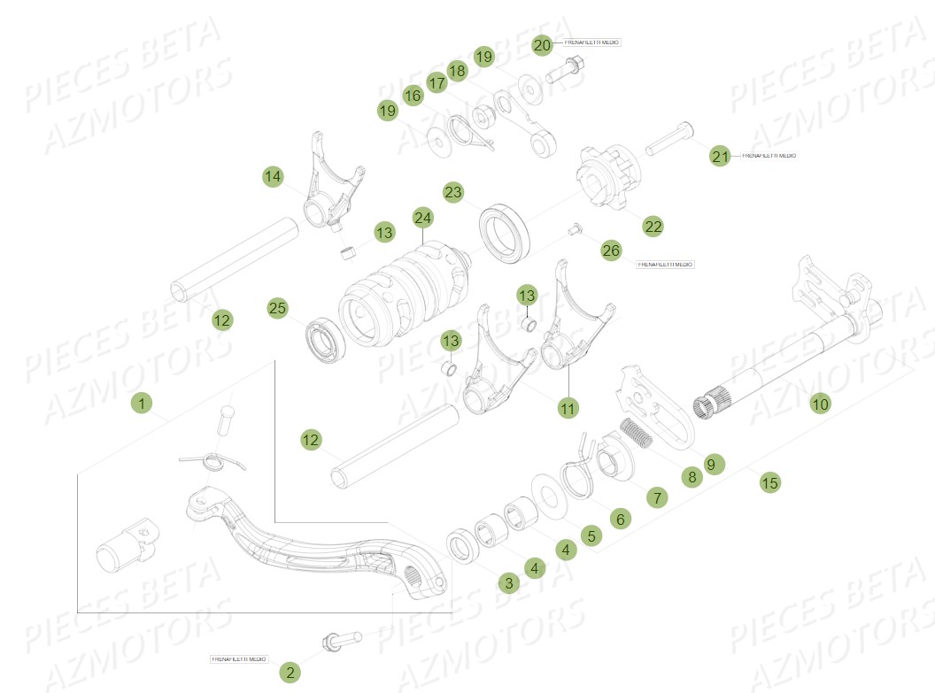 SELECTEUR VITESSES Du no serie 750000 a 759999 BETA RR 300 2T 2014