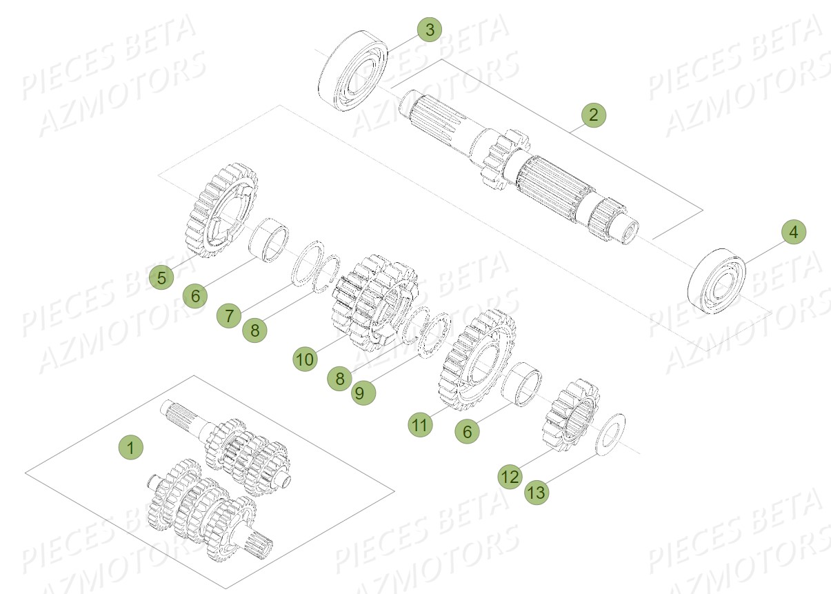 BOITE-A-VITESSES BETA Pieces BETA RR 2T 300 - (2019)