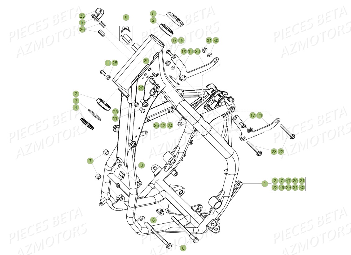 Chassis BETA Pieces BETA RR 2T 300 - (2019)