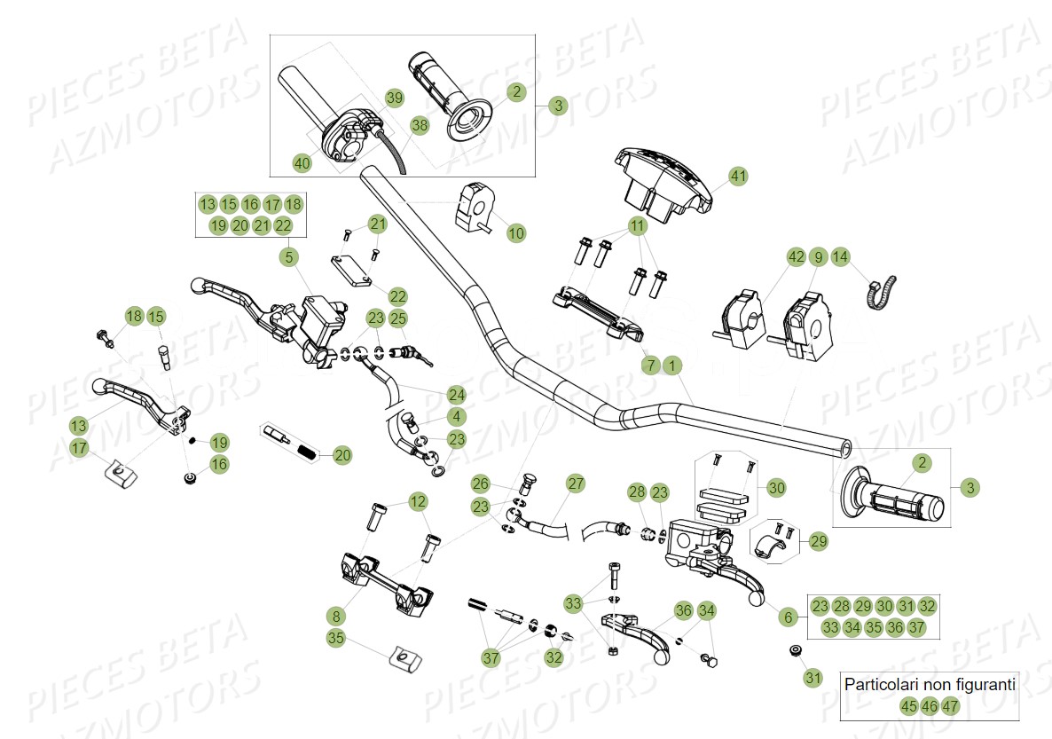 COMMANDES-GUIDON BETA Pieces BETA RR 2T 300 - (2019)