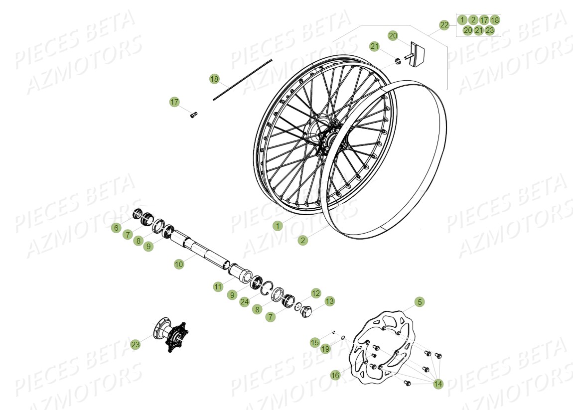 ROUE-AVANT pour RR 300 2T 2019