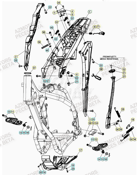 Accessoires Du Chassis BETA Pieces BETA RR 2T 300 - (2020)