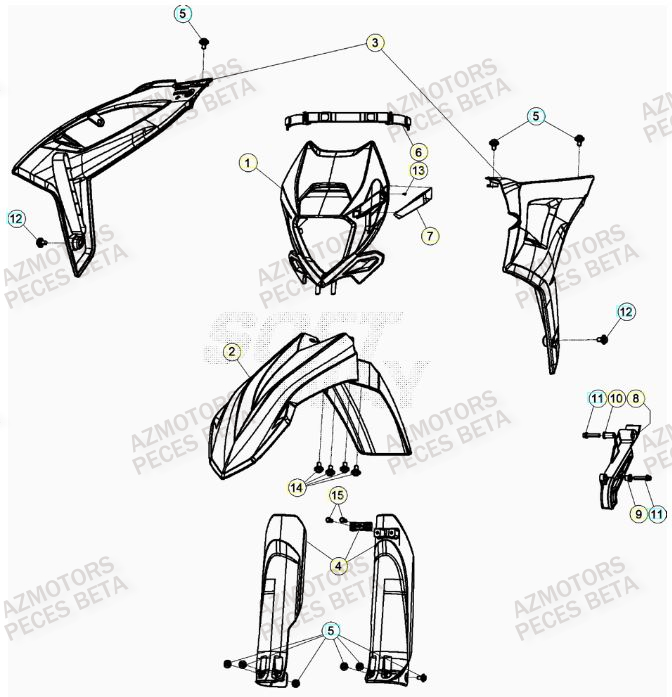 CARENAGE AVANT BETA RR 300 2T 2020