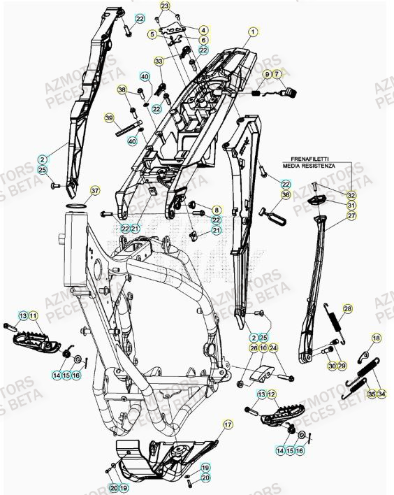 Accessoires Du Chassis BETA Pieces BETA RR 2T 300 - (2021)